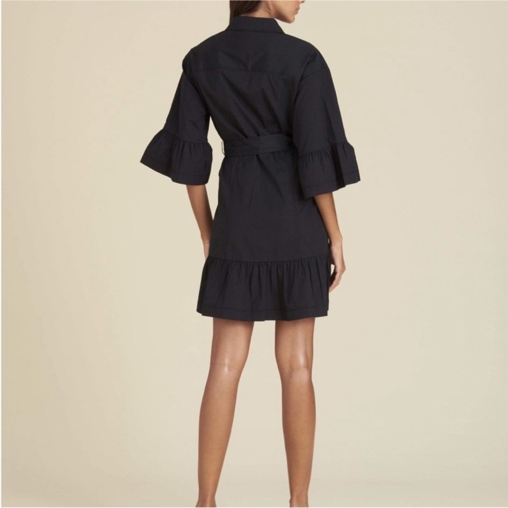Veronica Beard Molly Stretch Cotton Poplin Belted Mini Dress Black NWT - Picture 6 of 11